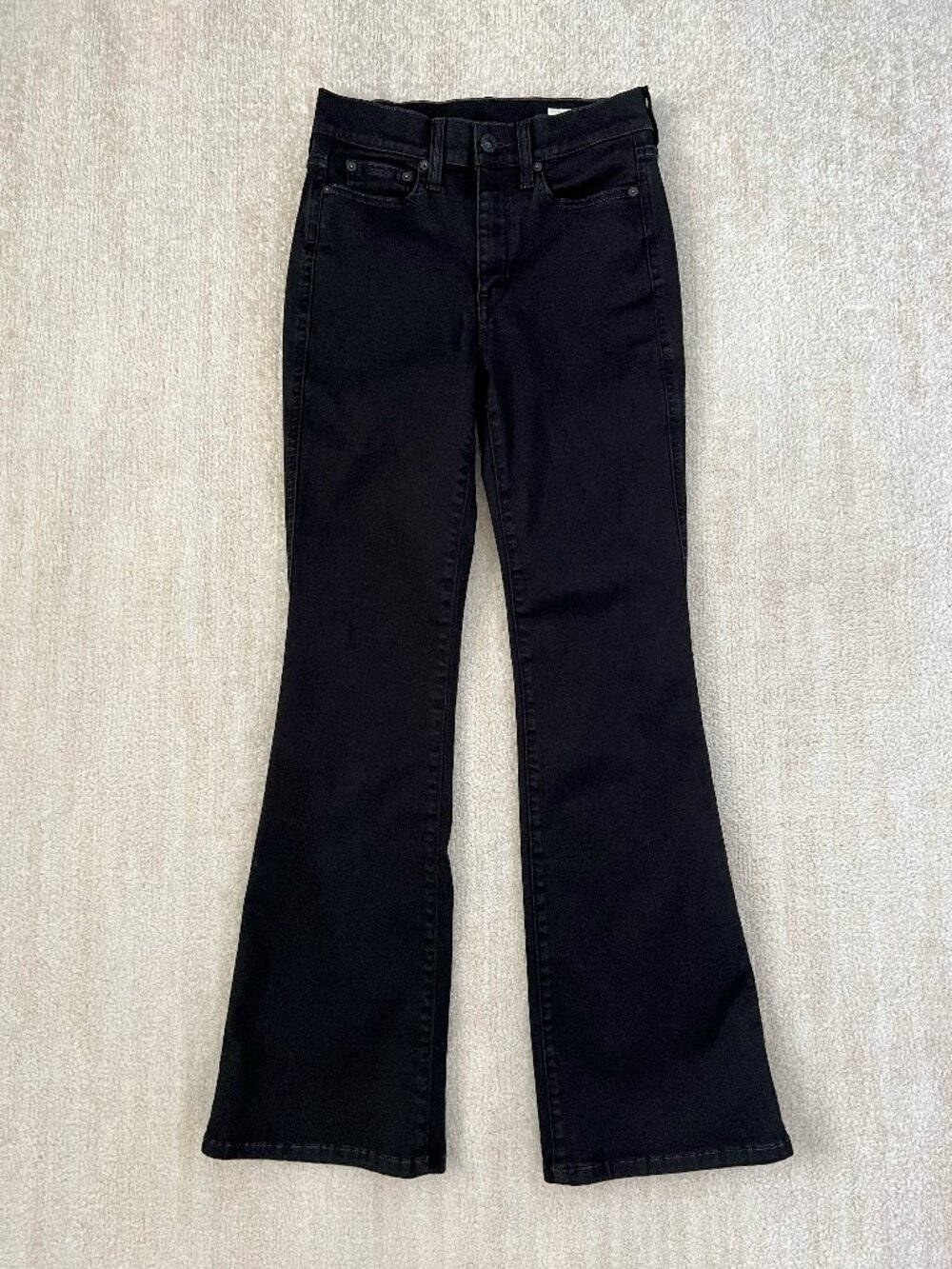 AYR The Really Really High Rise Flare Jeans Black 27S Short